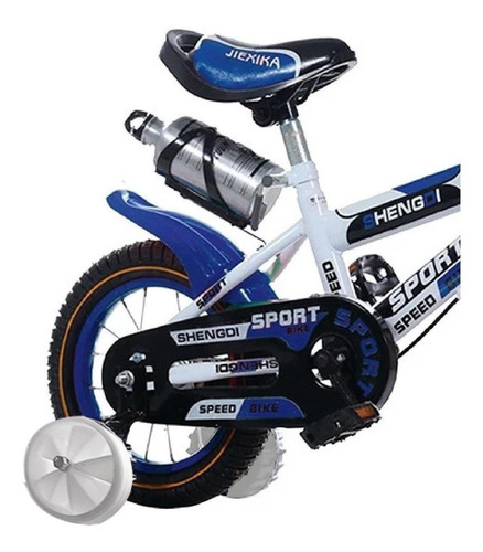 Bicicleta Infantil Aro 12 Azul Con Canasto