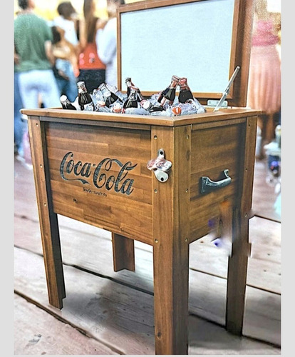 Hielera Coca Cola En Madera En Madera Leigh Country 56 Lts