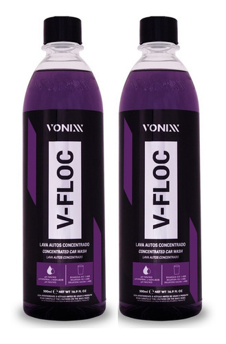 2- Shampoo Automotivo Neutro Concentrado V-floc 500ml Vonixx