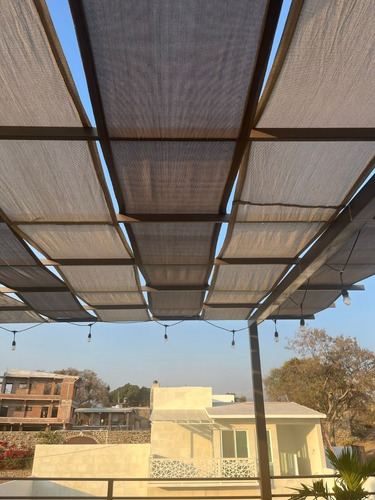 Combo De Pergolas Malla Sombra (6pz) De 14m X .80 Beige 90% (Usado)