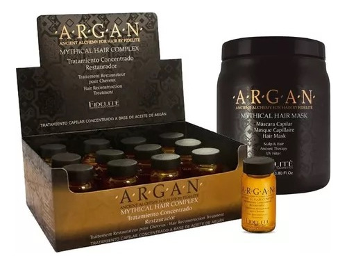  Máscara Argan  1kg + Ampollas Argan 12 X 15ml Fidelite