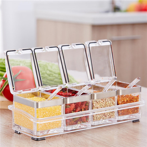 Moderno Especiero Con 4 Secciones Para Organizar El Hogar Y