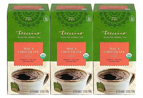 Teeccino Herbal Tea  Maca Chocolaté  Adaptogenic Peruvian