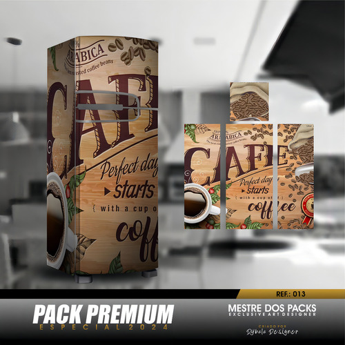 Adhesivo adhesivo a todo color para café, cocina y refrigerador, modelo 3