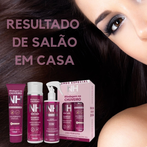 Blindagem No Chuveiro Nh New Hair Belkit Sem Formol 3 Itens