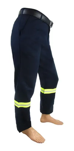 Pantalón De Gabardina Industrial De Trabajo Con Reflejante