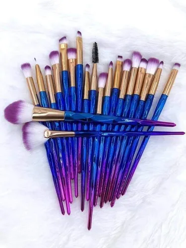 Brochas Punta Diamante Unicornio Set 20pz Tapete Limpiador