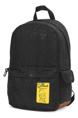 Mochila Mooving Simpsons Homero Color Violeta Diseño De La Tela Textil