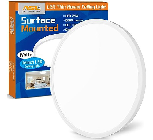Led Flush Mount Ceiling Light Fixture, 12inch 24w 2880l...