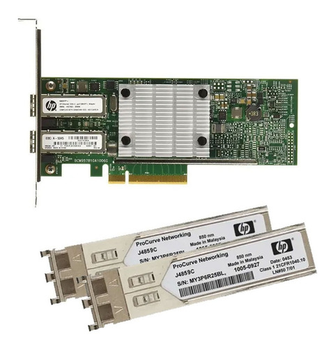 Tarjeta De Red Hp Pci-e 3.0 530 Sfp+ 2 Modulos Fibra 10gbit