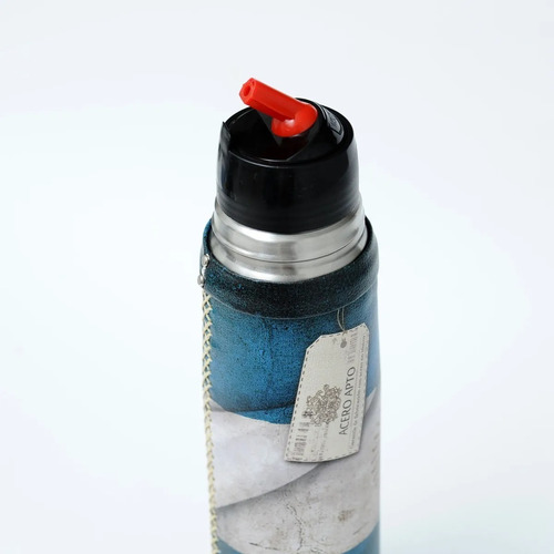 Termo Lumilagro Acero 1 Lt Forrado Cuero Argentino