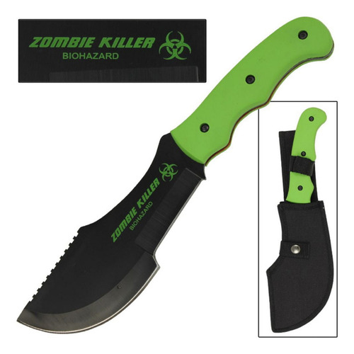 Cuchillo Zombie Killer Biohazard 28cm Con Funda Caceria