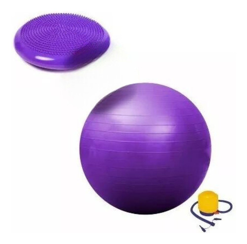 Pack Pelota Pilates 75cm + Bosu Equilibrio Mediano+ Inflador