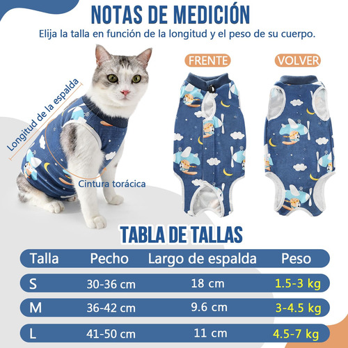 Traje De Recuperación For Gatos Tras Cirugía, Ropa For