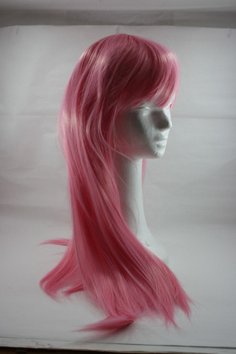 Peluca Con Flequillo Cabello Lacio Color Rosa #615