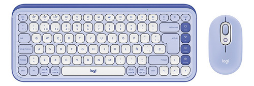 Kit De Teclado Y Mouse Pop Icon Lila + Mousepad Logitech Teclado Violeta