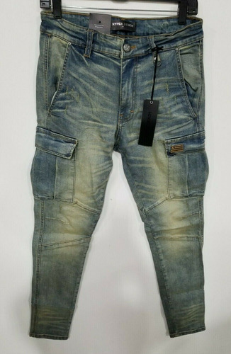 Hyper Denim Indigo Cargo Jean Sz 30 Mme