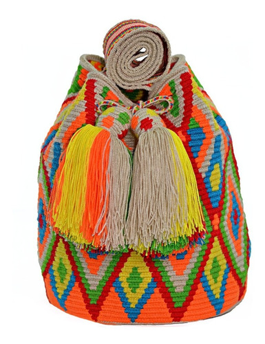 Mochila Wayuu 100% Original Exclusivo Colorido + Obsequio