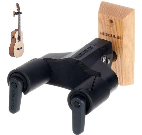 Suporte P/ Guitarra De Parede Com Trava Ags Hercules Gsp38wb Cor Preto