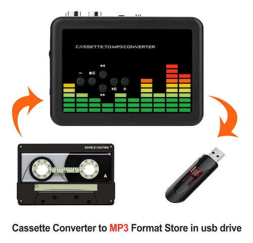 Conversor Mypin Cassete Compativel Mp3 Portatil Com Fones De