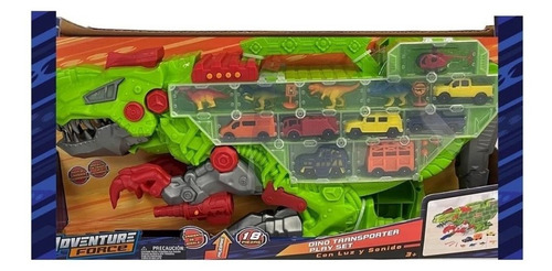Set Juego Transporte De Dinosaurios Con Luz Y Sonido