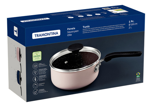 Panela Tramontina Alumínio Cerâmico Tunis 18cm Azul