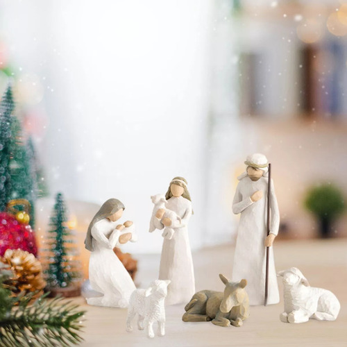 Set De 6 Adornos Navideños De Resina Para Jesús