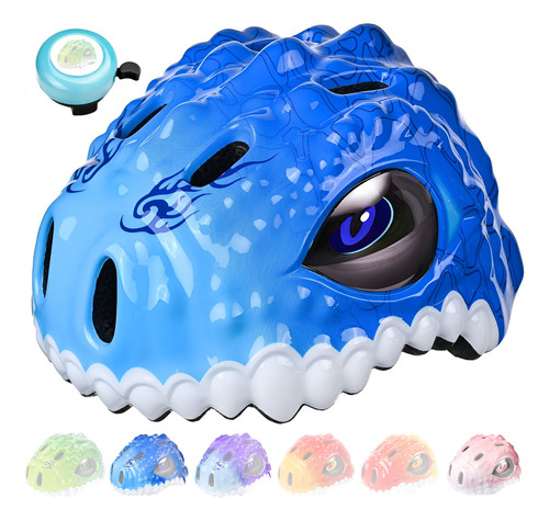 A Casco Infantil Ligero Y Ajustable Con Diseño Dinosaurio 3d