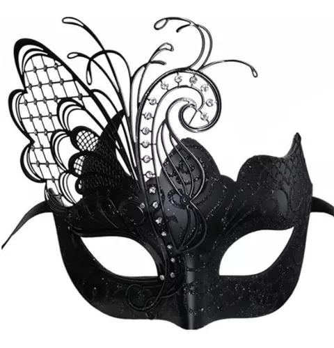 Mascara De Halloween Antifaz Negro De Mujer - Ubauta