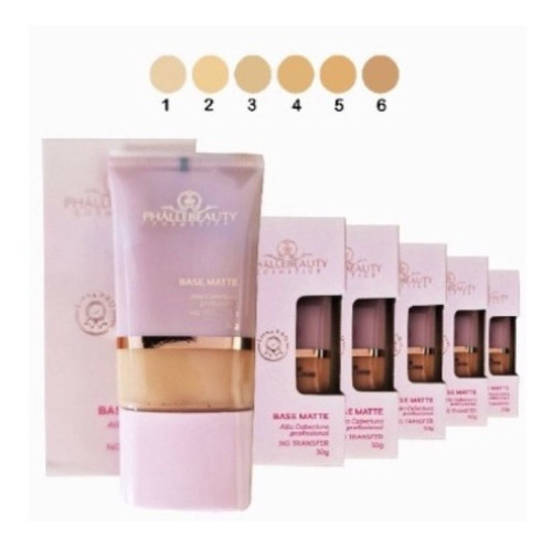 Base de maquiagem líquida Phállebeauty Base Matte Base Matte tom 01 - 30mL 30g