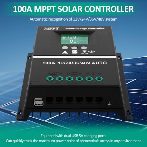 100a Mppt Regulador De Carga Solar, 12v 24v 36v 48v