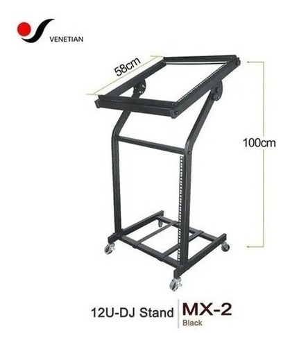 Imagen 4 de 10 de Rack Stand C/ruedas Venetian Mx-2 Consola Sonido 12 Unidades