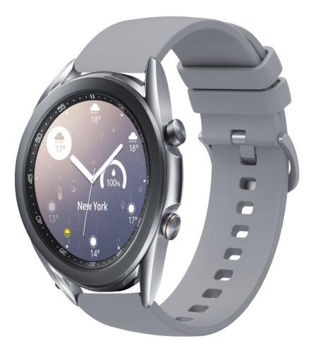 Correa De Reloj De Silicona Gris Para Samsung Galaxy Watch3