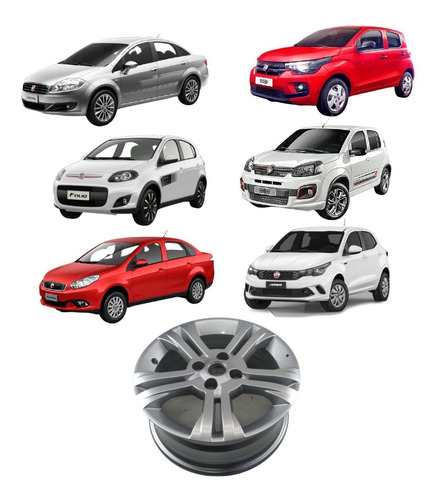 Imagem 1 de 10 de Roda Liga Leve Aro 15 Fiat Uno Palio Siena Punto Linea Argo