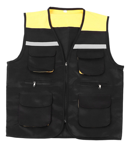 Chaleco De Ingeniero Negro Negro, 4 X L, Reflectante, Con Mú