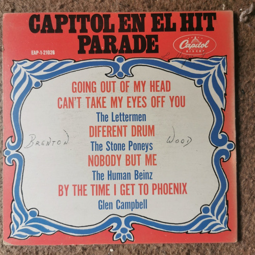 Disco 45rpm Capitol En El Hit Parade- Stone Poneys