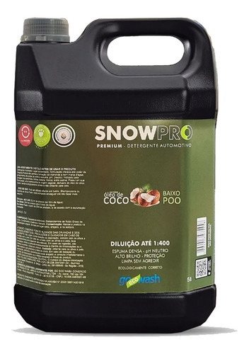 Snowpro Go Eco Wash -shampoo Automotivo Premium Snow Foam 5l