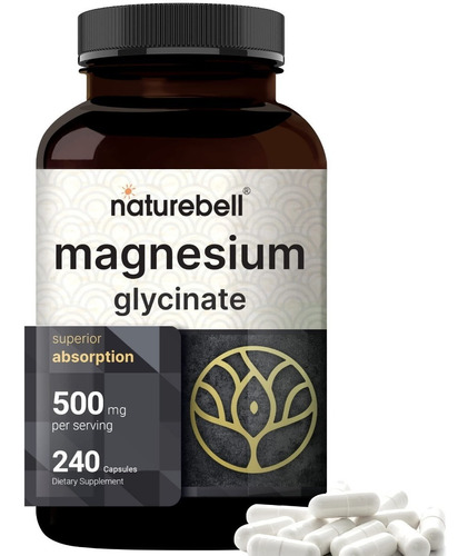 Magnesio Glicinato 500mg 240 Capsulas Alta Absorción Estrés