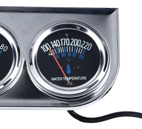 Car Triple Voltage Gauge Set Mechanical Plated 3 In 1 Oil