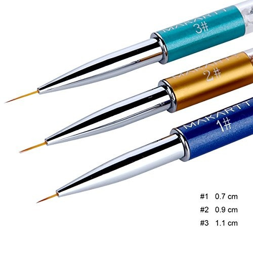 Lapicero De Uñas, Makartt 3 Unids Nail Art Liner Brush