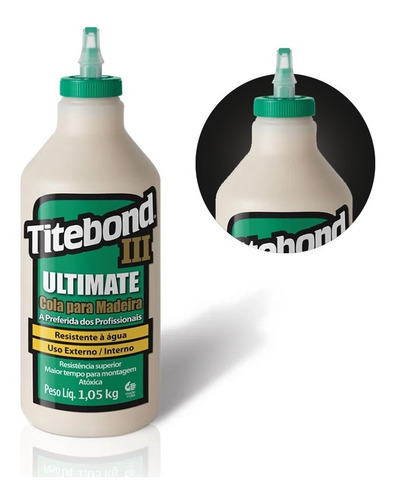 Imagem 1 de 6 de Cola Ultimate Wood Glue Para Madeira 1,05kg 6004529 Titebond