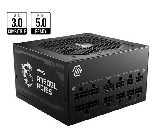 Fuente De Poder Msi Mag A750gl Pcie5 750w 80+ Gold Modular