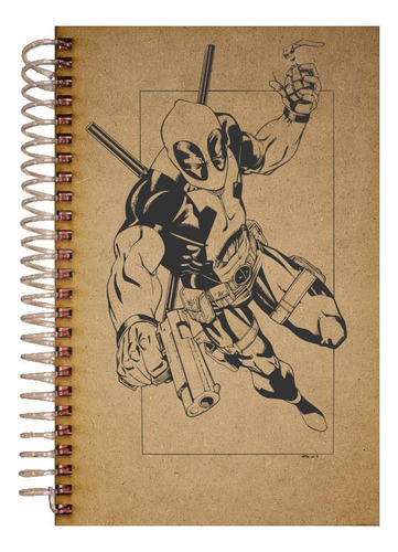 Libreta Personalizada Deadpool Con Pastas De Mdf
