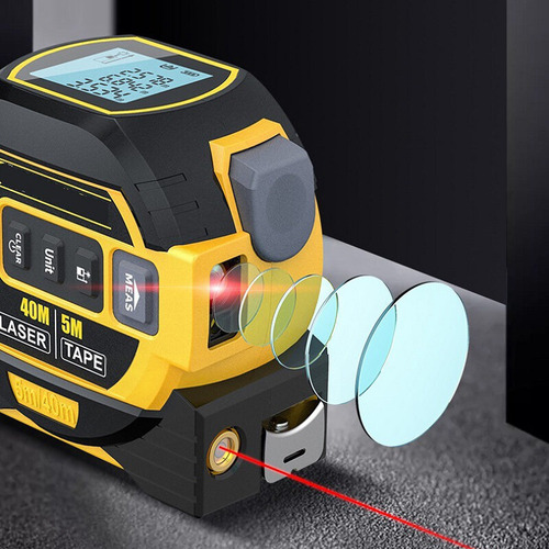 A Telémetro 3 En 1 Y Cinta Métrica De Acero: Herramienta