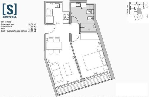 Imagen 2 de 5 de Venta Apartamento 1 Dormitorio Smart Point Tres Cruces
