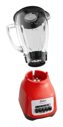 Licuadora Oster BLSTKAG-RPB 1.5 L roja con vaso de vidrio 127V