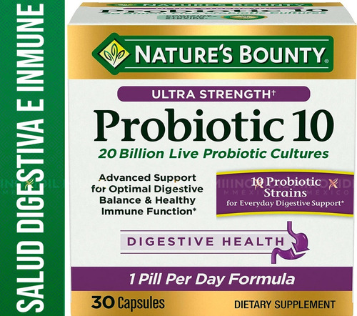 Nature´s Bounty Probióticos Prebióticos 20 Billones 30 Caps 