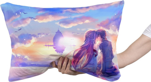 Cojin Almohada Sword Art Kirito Y Asuna Kiss Paisaje Diseño Diseño De La Tela Lisa