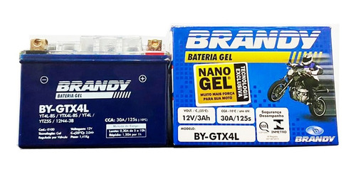 Bateria Brandy Gel Gtx4l Yamaha Neo 125 2016 Em Diante