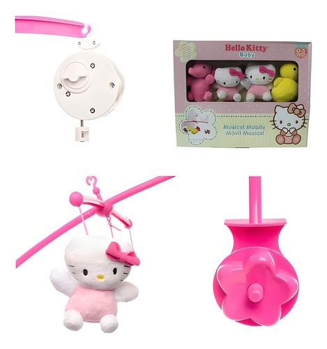 Movil Musical Para Cuna Hello Kitty Carrusel Giratorio